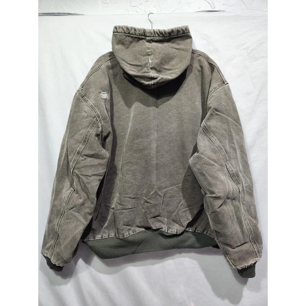 Carhartt J06TMB 4XL Quilted Brown Jacket bomber hooded Workwear Barn Chore‎ Y2K
